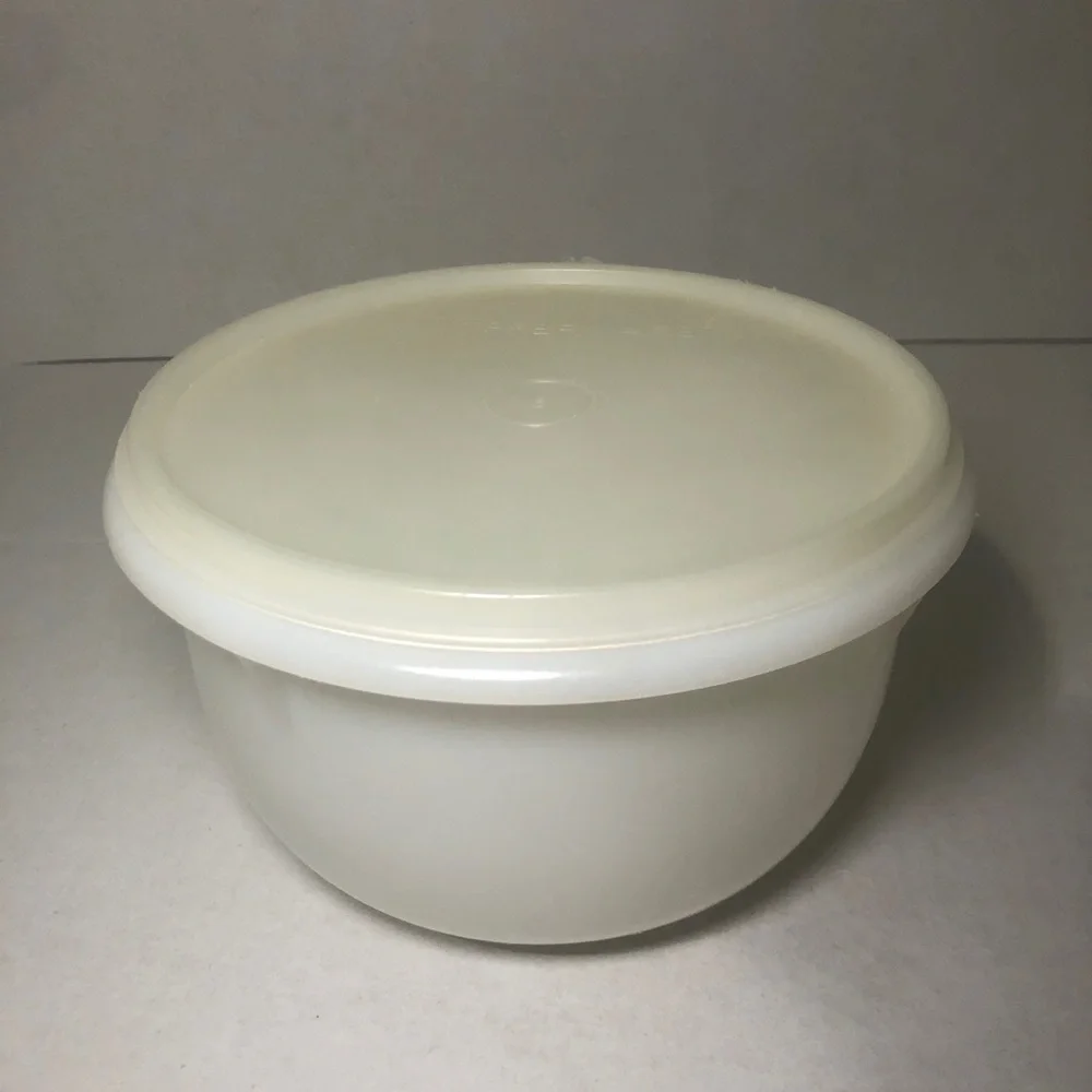 Vintage Tupperware 271-9 Mixing Bowl Sheer White Sheer Lid 228-26 Tab X